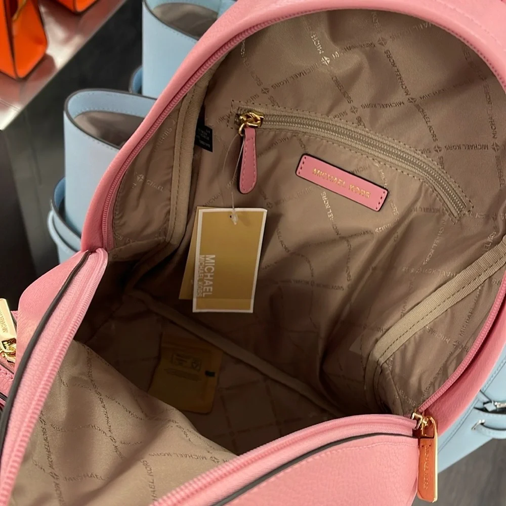 MICHAEL KORS Maisie Medium Pebbled Leather 2-in-1 Backpack Carnation NWT